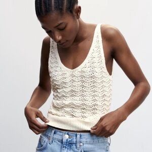 Mango Cream Knit Tank Top
